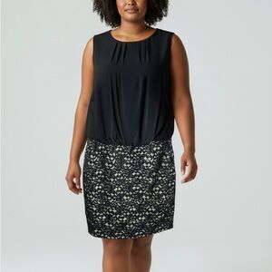 Enfocus Black Lace Midi Dress Women’s 20W Whimsigoth Romantic Witchy Cocktail